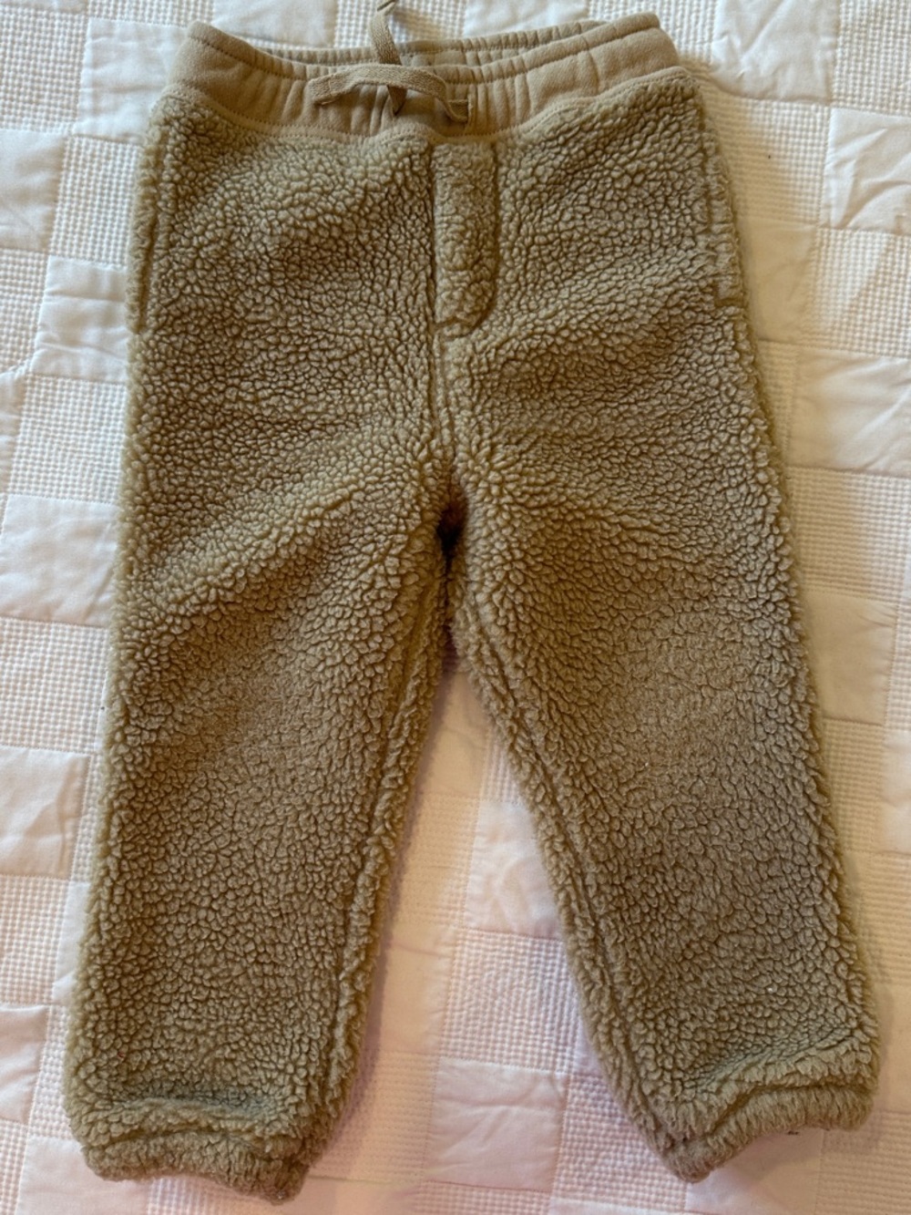 GAP Plush Sherpa Joggers in Tan